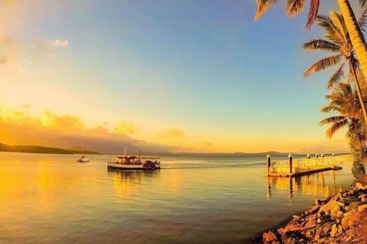 a small boat in a body of water