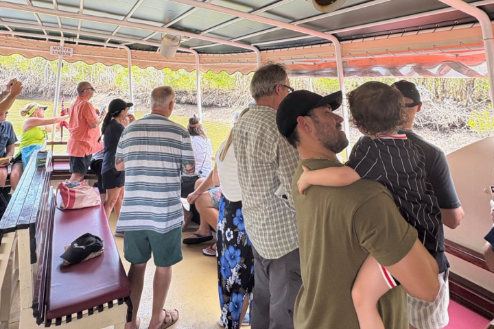 a group of people sitting at a table